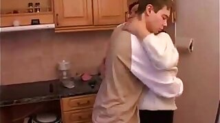 Stepmom with the addition of stepson seem to be sex on the kitchen